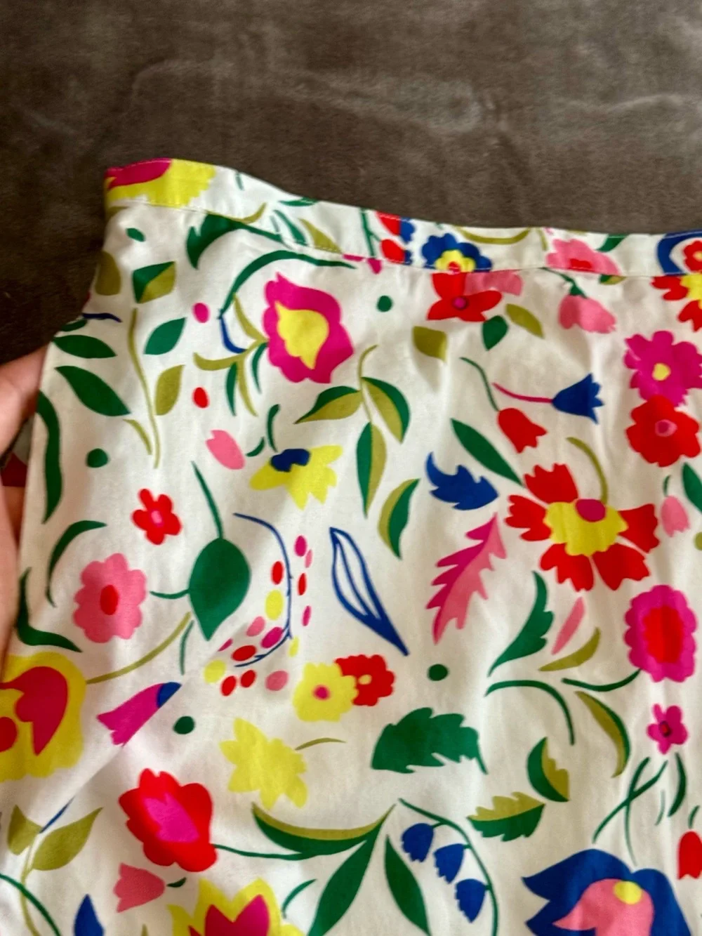 Boden Pencil Skirt 6R Floral Zip Back Pockets Cotton Preppy Gardencore Feminine